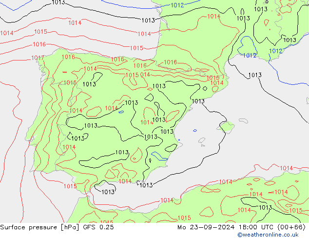 GFS 0.25: Mo 23.09.2024 18 UTC