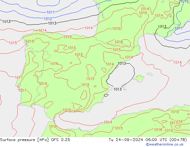 GFS 0.25: di 24.09.2024 06 UTC