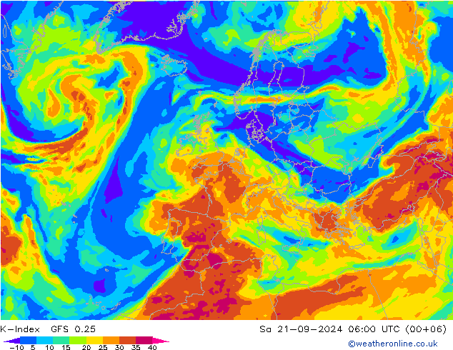 K-Index GFS 0.25  21.09.2024 06 UTC