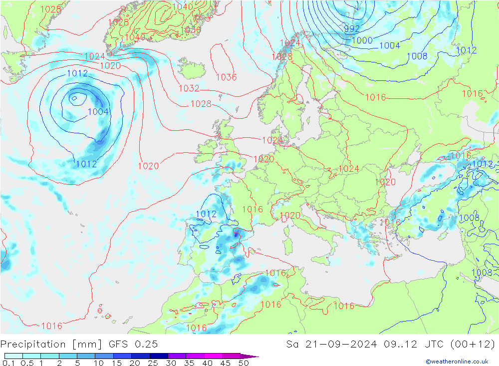 GFS 0.25: сб 21.09.2024 12 UTC