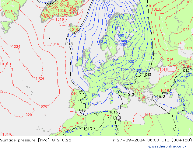 GFS 0.25: Fr 27.09.2024 06 UTC