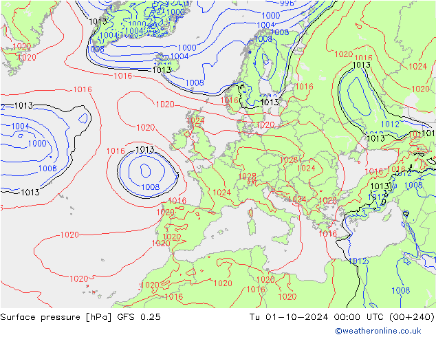 GFS 0.25: mar 01.10.2024 00 UTC