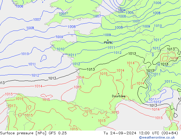 GFS 0.25: Tu 24.09.2024 12 UTC