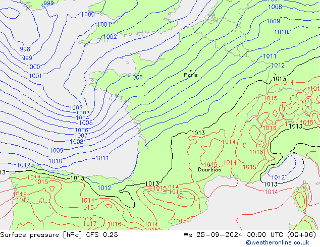 GFS 0.25: We 25.09.2024 00 UTC