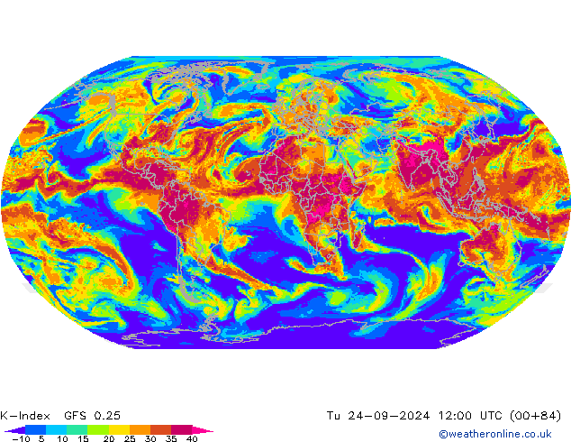 K-Index GFS 0.25 Tu 24.09.2024 12 UTC