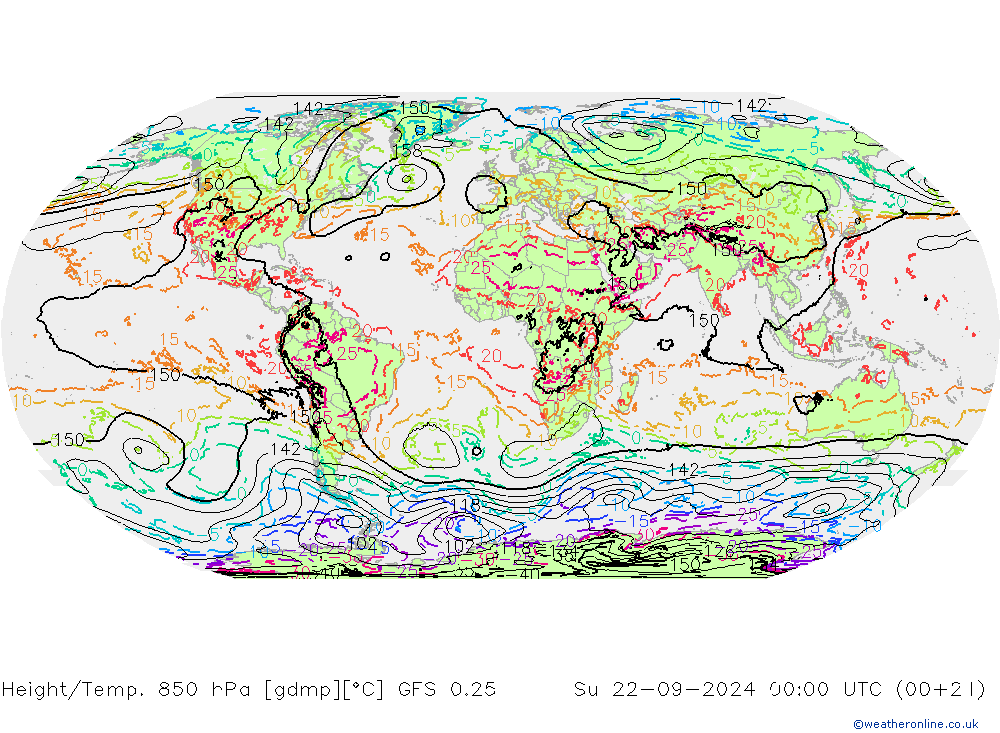 Z500/Rain (+SLP)/Z850 GFS 0.25 So 22.09.2024 00 UTC