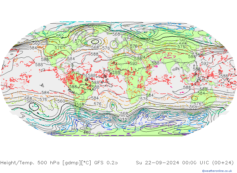 Z500/Rain (+SLP)/Z850 GFS 0.25 So 22.09.2024 00 UTC