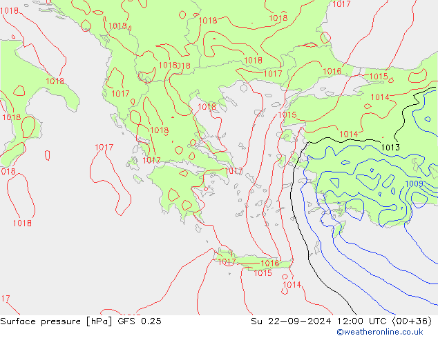 GFS 0.25: Su 22.09.2024 12 UTC