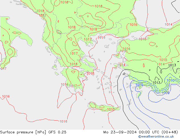 GFS 0.25: pon. 23.09.2024 00 UTC