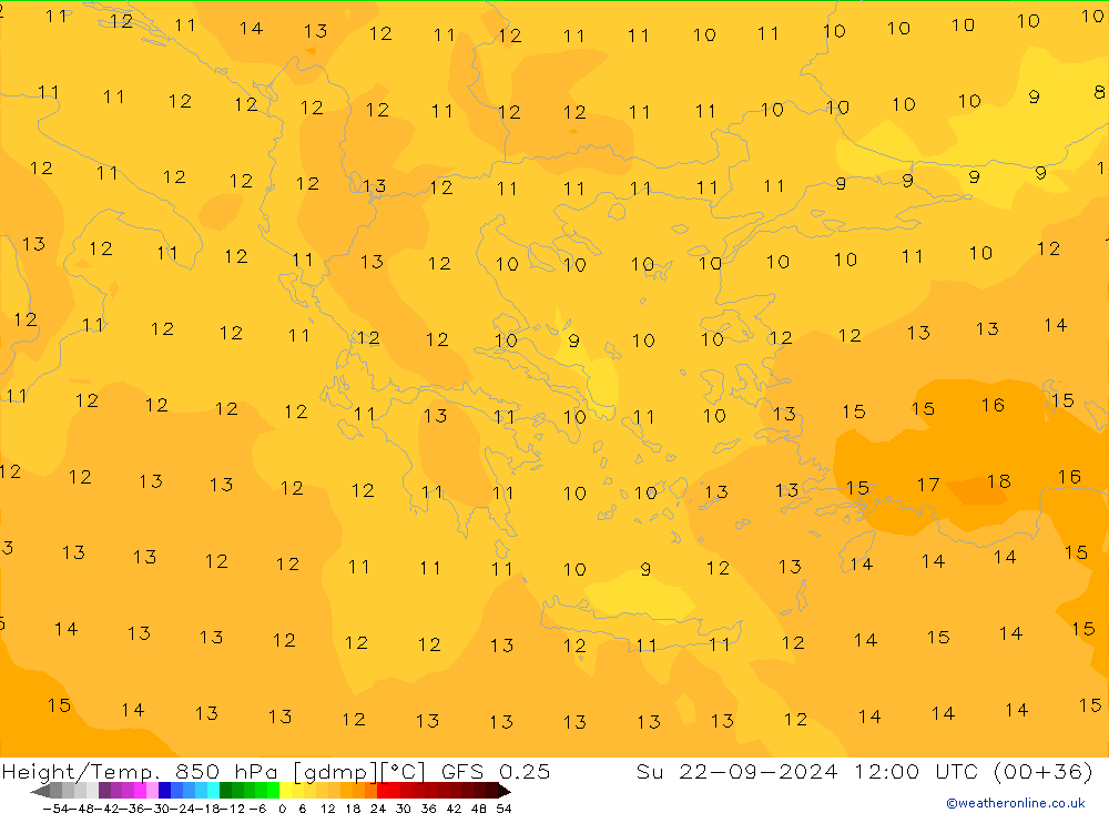 GFS 0.25: zo 22.09.2024 12 UTC