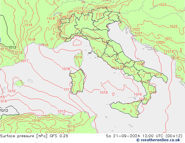 GFS 0.25: Sa 21.09.2024 12 UTC