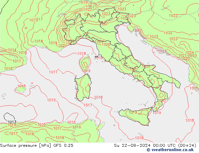 GFS 0.25: Su 22.09.2024 00 UTC