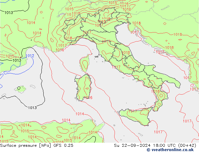 GFS 0.25: zo 22.09.2024 18 UTC