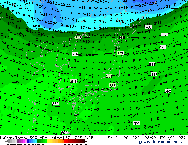 Z500/Rain (+SLP)/Z850 GFS 0.25 sáb 21.09.2024 03 UTC