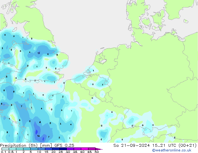 Z500/Rain (+SLP)/Z850 GFS 0.25 сб 21.09.2024 21 UTC