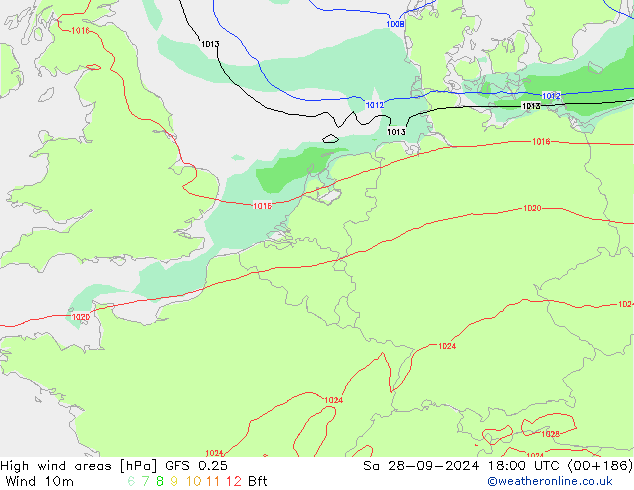 High wind areas GFS 0.25 sam 28.09.2024 18 UTC