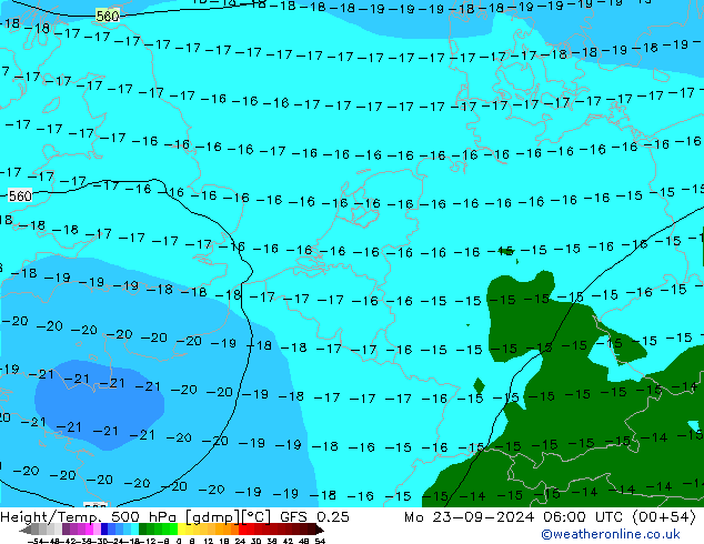 Z500/Rain (+SLP)/Z850 GFS 0.25 Mo 23.09.2024 06 UTC