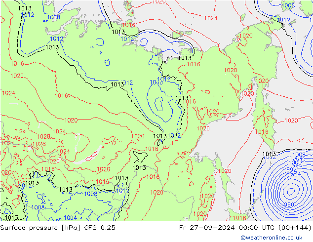 GFS 0.25: Fr 27.09.2024 00 UTC