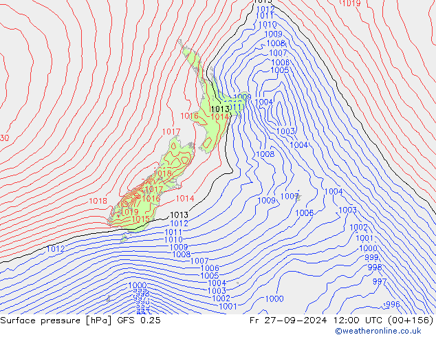 GFS 0.25: ven 27.09.2024 12 UTC