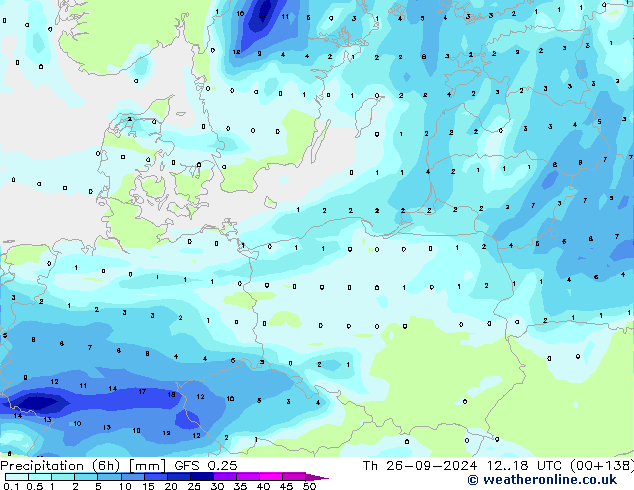 Z500/Rain (+SLP)/Z850 GFS 0.25 Th 26.09.2024 18 UTC