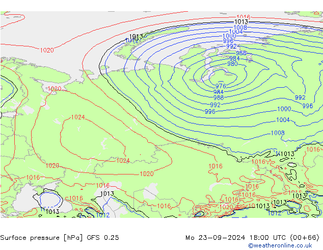 GFS 0.25: пн 23.09.2024 18 UTC