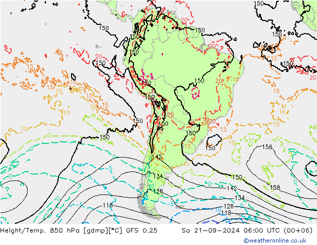 Z500/Rain (+SLP)/Z850 GFS 0.25 Sáb 21.09.2024 06 UTC