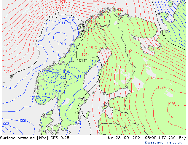 GFS 0.25: 星期一 23.09.2024 06 UTC