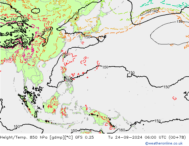 Z500/Rain (+SLP)/Z850 GFS 0.25 mar 24.09.2024 06 UTC