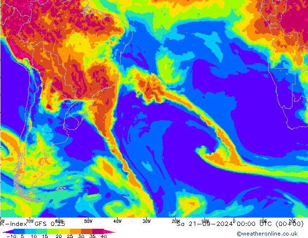 K-Index GFS 0.25 Sa 21.09.2024 00 UTC