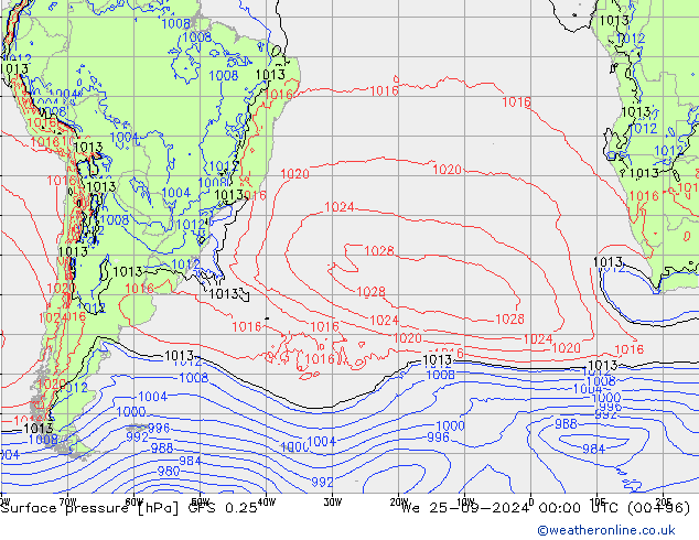 GFS 0.25: ср 25.09.2024 00 UTC