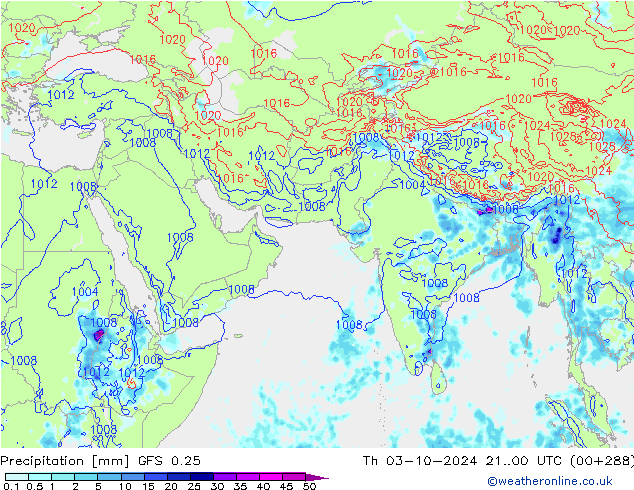 Yağış GFS 0.25 Per 03.10.2024 00 UTC