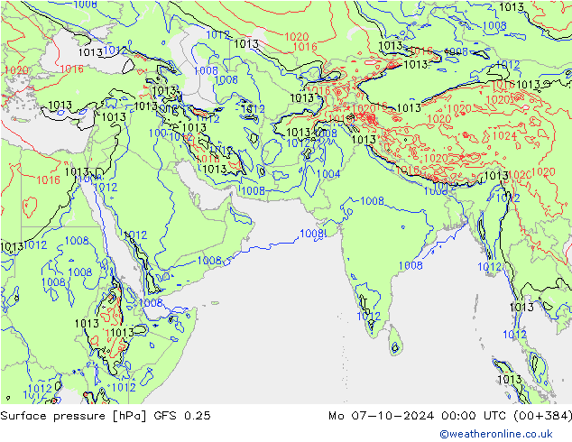 GFS 0.25: ma 07.10.2024 00 UTC