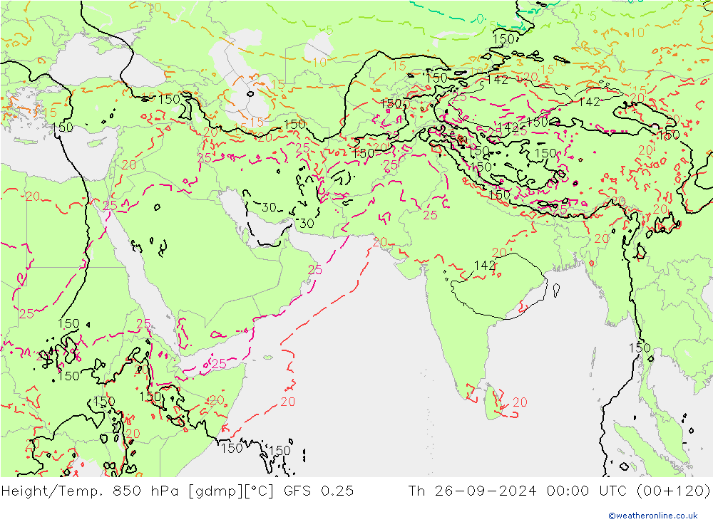 GFS 0.25: Čt 26.09.2024 00 UTC