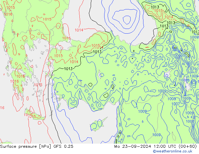 GFS 0.25: lun 23.09.2024 12 UTC