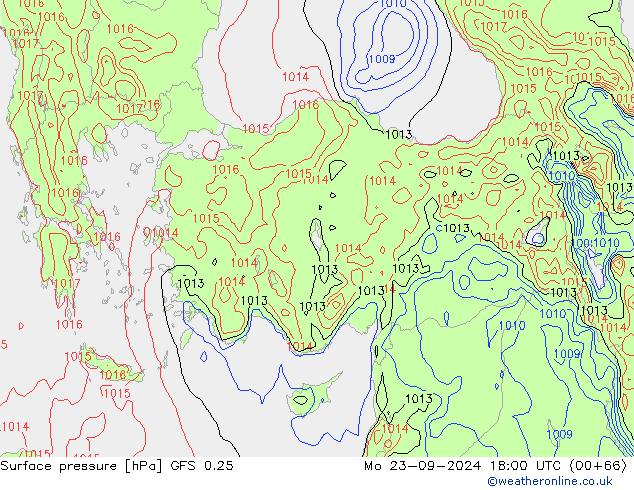 GFS 0.25: Mo 23.09.2024 18 UTC