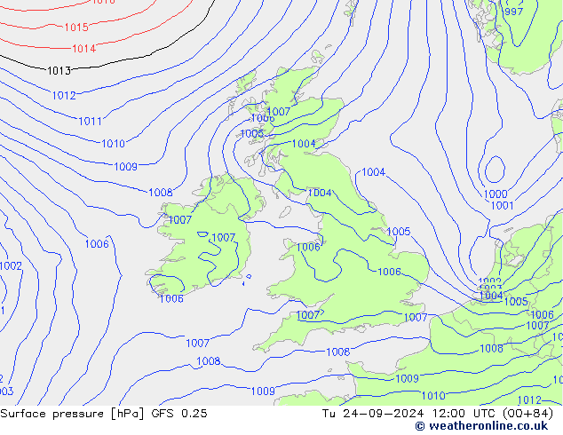 GFS 0.25: Tu 24.09.2024 12 UTC