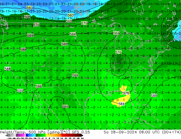 Z500/Rain (+SLP)/Z850 GFS 0.25 Sa 28.09.2024 06 UTC