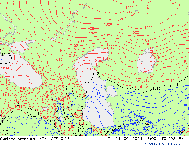 GFS 0.25: Tu 24.09.2024 18 UTC