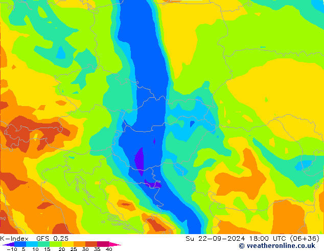 K-Index GFS 0.25 zo 22.09.2024 18 UTC