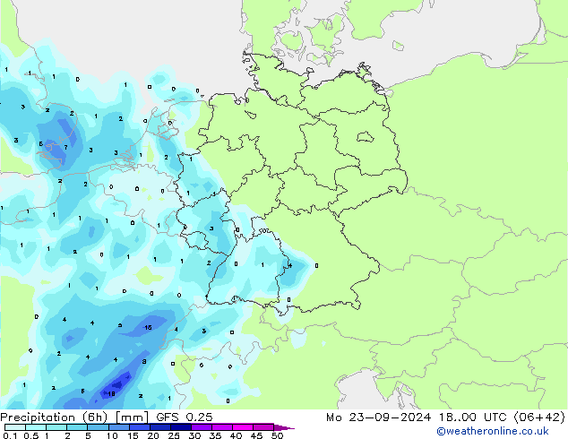 Z500/Rain (+SLP)/Z850 GFS 0.25 Mo 23.09.2024 00 UTC