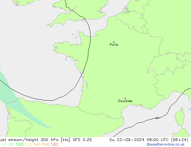 джет GFS 0.25 Вс 22.09.2024 06 UTC