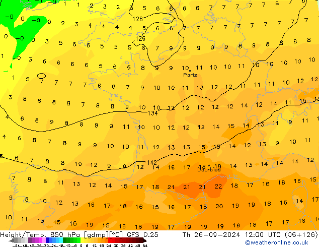 Z500/Regen(+SLP)/Z850 GFS 0.25 do 26.09.2024 12 UTC