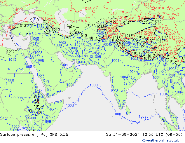 GFS 0.25: 星期六 21.09.2024 12 UTC