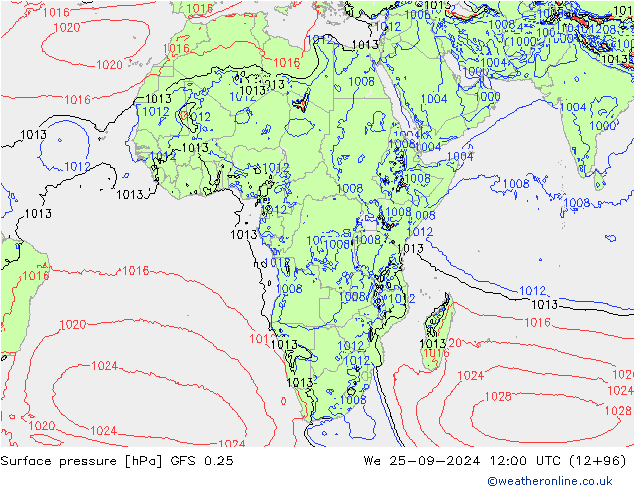 GFS 0.25: wo 25.09.2024 12 UTC