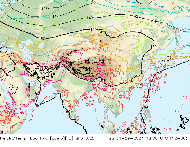 Z500/Regen(+SLP)/Z850 GFS 0.25 za 21.09.2024 18 UTC