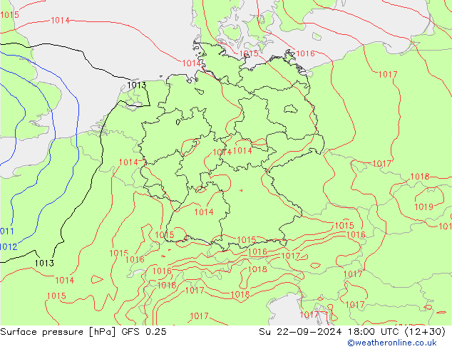 GFS 0.25: So 22.09.2024 18 UTC