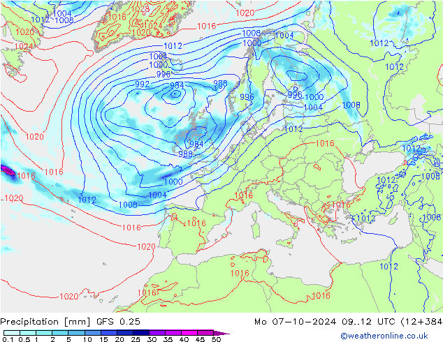 GFS 0.25: 星期一 07.10.2024 12 UTC