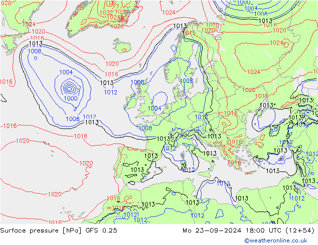 GFS 0.25: Mo 23.09.2024 18 UTC