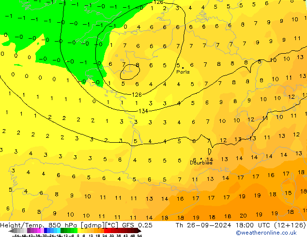 Z500/Regen(+SLP)/Z850 GFS 0.25 do 26.09.2024 18 UTC