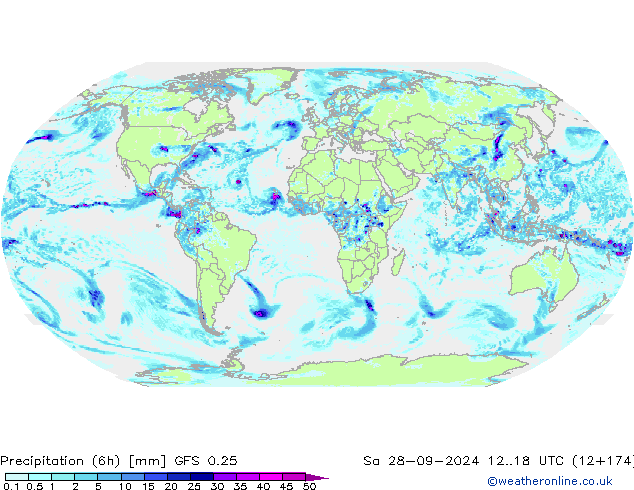 Z500/Rain (+SLP)/Z850 GFS 0.25 Sa 28.09.2024 18 UTC